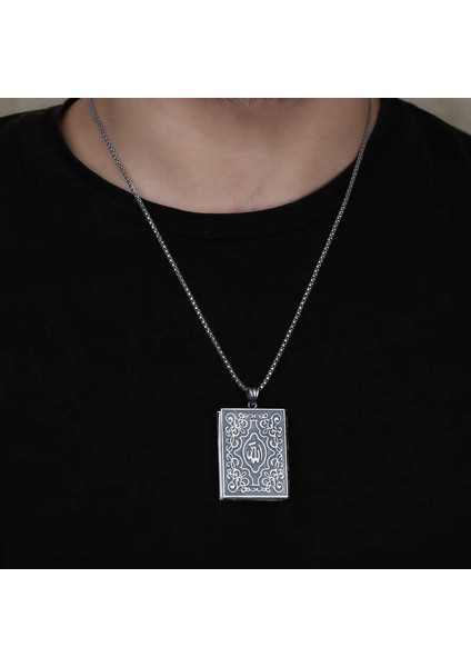925 Ayar Gümüş Kare Içi Açılabilen Muskalık Gümüş Kolye fiyatları