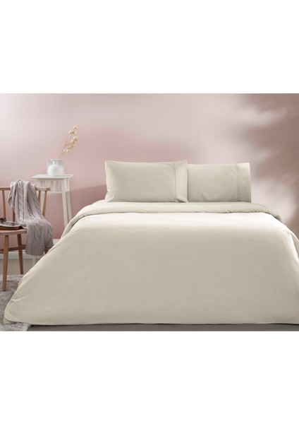 Ranforce Basic Queen Size Nevresim Takımı Ekru