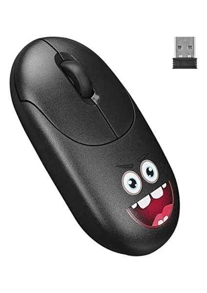 Mutlu Yüz) Mouse (Siyah Çalıştır Kablosuz Kabartmalı Tak Tıklama Ömürlü 3 Milyon Metre Mesafeli Uyumlu 10 Avuç Içi Tasarım Modelli 2.4ghz Özel Sm-26 Fashıon Yeni