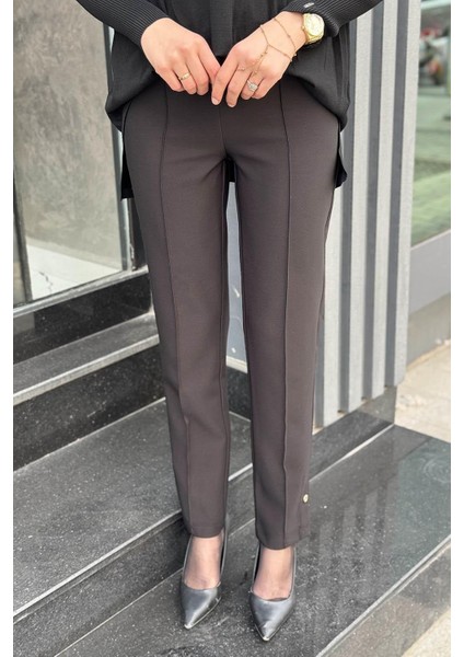 Paça Detaylı Pantolon 25MY3107 Siyah