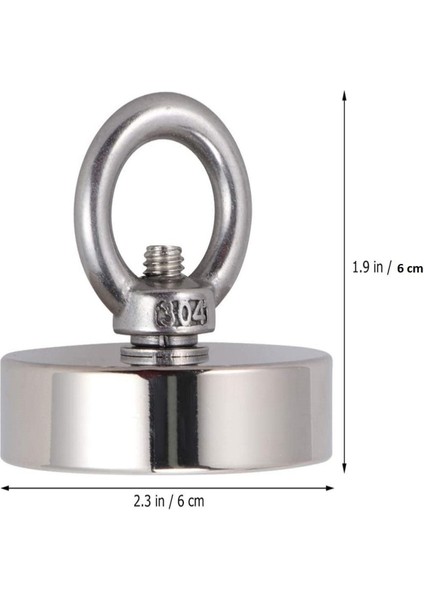 Süper Güçlü 60 mm Çap Halkalı Büyük Neodyum Pot Mıknatıs, Magnet Fishing, Kurtarma Mıknatısı fırsatları