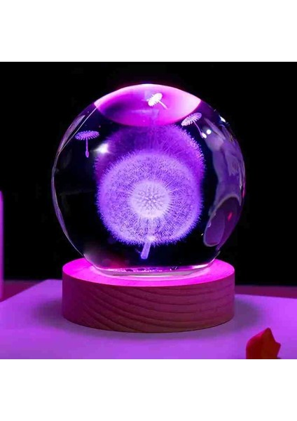 Kristal Cam Kar Küresi 3D Renk Değiştiren Rgb'li Doğal Ahşap Standlı USB Kablolu LED Işıklı Lamba Seti Konsept Dekoratif Hediyelik Eşya Top Dekor Özel Premium Seri