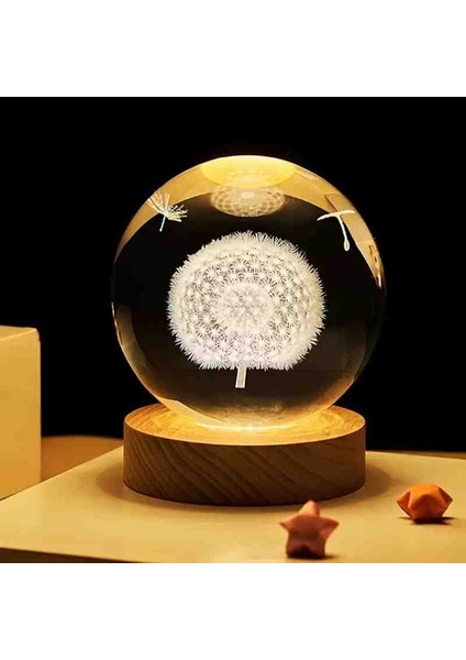 Kristal Cam Kar Küresi 3D Renk Değiştiren Rgb'li Doğal Ahşap Standlı USB Kablolu LED Işıklı Lamba Seti Konsept Dekoratif Hediyelik Eşya Top Dekor Özel Premium Seri modelleri