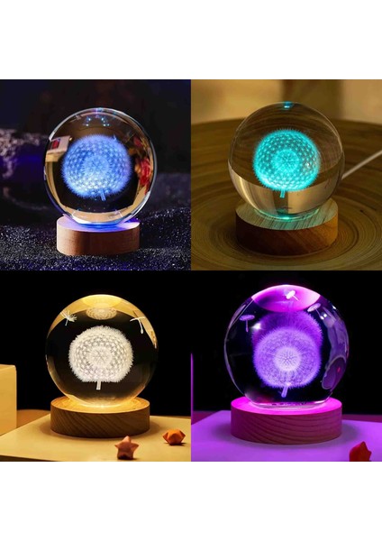 Kristal Cam Kar Küresi 3D Renk Değiştiren Rgb'li Doğal Ahşap Standlı USB Kablolu LED Işıklı Lamba Seti Konsept Dekoratif Hediyelik Eşya Top Dekor Özel Premium Seri indirimleri
