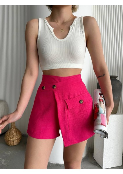 Düğme Detaylı Şort Etek modelleri