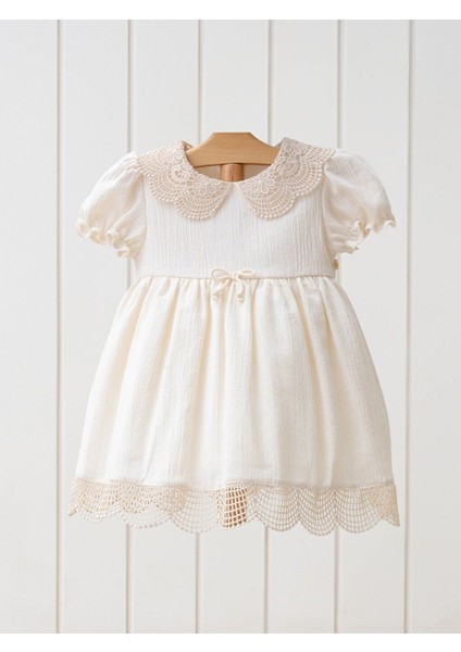 3-24 Ay Bebe Yaka Kısa Kollu Dantel Detaylı Kız Bebek Elbise My 4264 fiyatları
