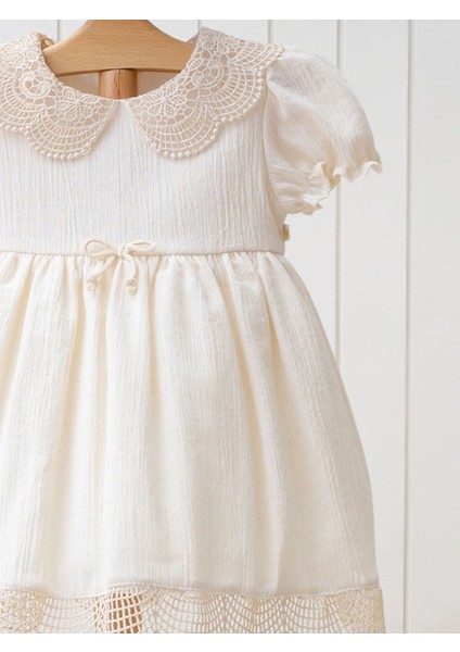 3-24 Ay Bebe Yaka Kısa Kollu Dantel Detaylı Kız Bebek Elbise My 4264 modelleri