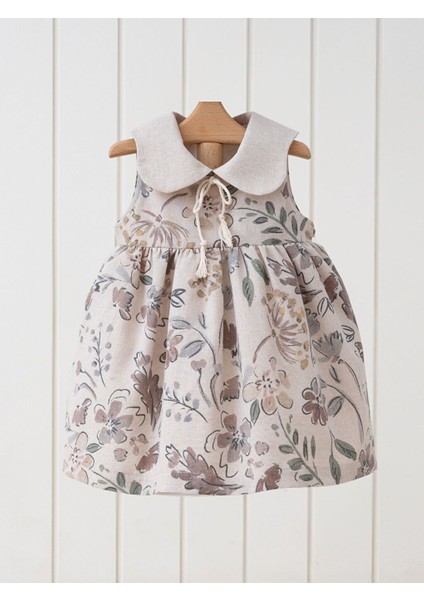 3-24 Ay Bebe Yaka Çiçek Desenli Kız Bebek Elbise My 3984