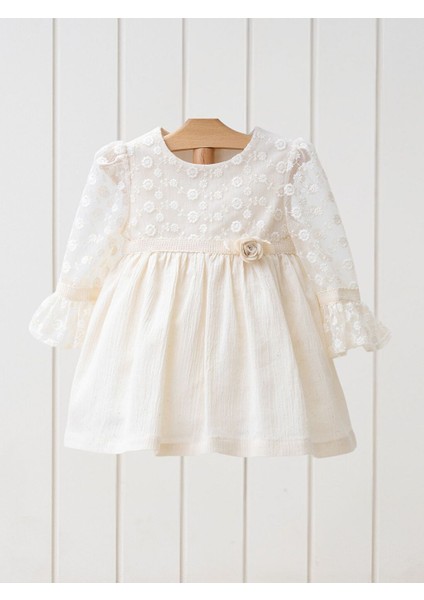 2-5 Yaş Bisiklet Yaka Uzun Kollu Kız Bebek Elbise mm 4375 fiyatları