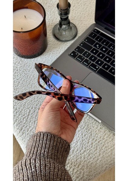 Unisex Leopar Desenli Mavi Işık Koruyucu Gözlük Optik Uyumlu fiyatları