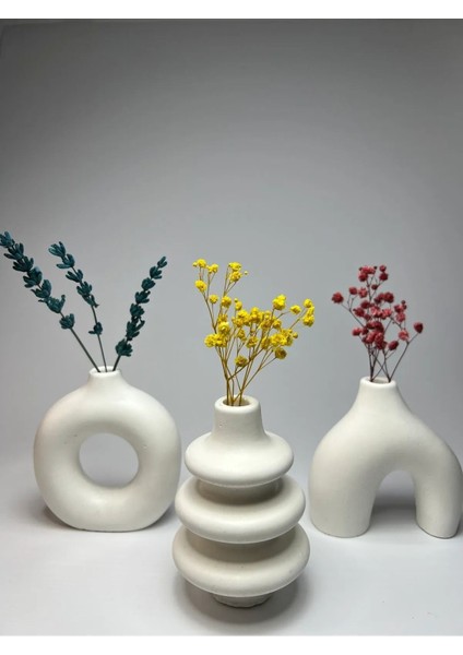 Minimal Vazo Set 3'lü Bohem Biblo Minyatür 3lü Vazo