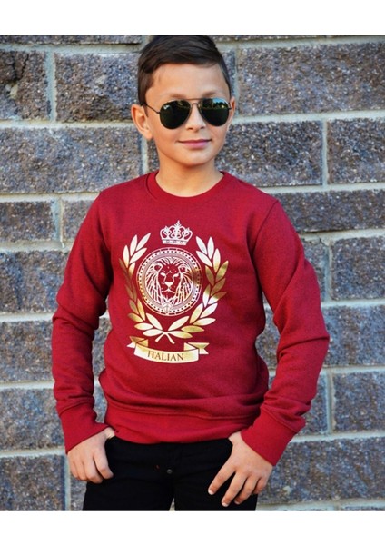 Mybrand Çocuk Lüks Sweatshirt MB-007BORDO