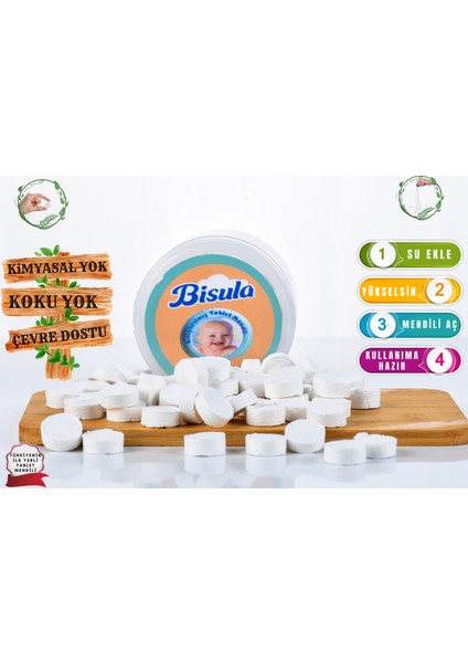 Sıkıştırılmış Tablet Mendil 100'lü