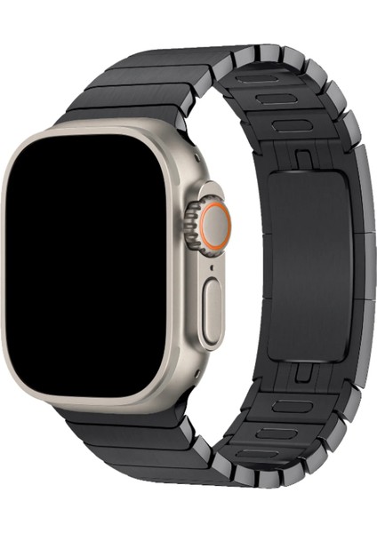 Apple Watch Uyumlu Siyah Paslanmaz Çelik Bilezik Akıllı Saat Kordonu 45-49MM Series 7, 8, 9, 10, Se, Ultra fırsatları