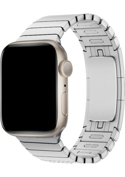 Apple Watch Uyumlu Paslanmaz Çelik Bilezik Akıllı Saat Kordonu 45-49mm Series 7, 8, 9, 10, SE, Ultra modelleri