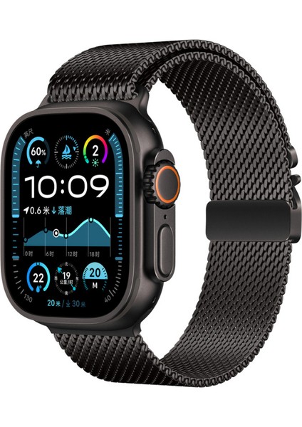 Apple Watch Uyumlu Milano Örgü Loop Paslanmaz Çelik Kordon (42MM-45MM-49MM) - Manyetik Toka Ultra/se/7/8/9/10 modelleri