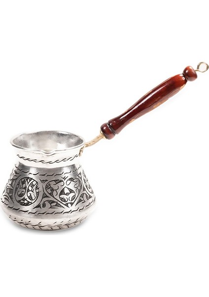 Eskitme Bakır Cezve - Gri Renk 4 Kişilik