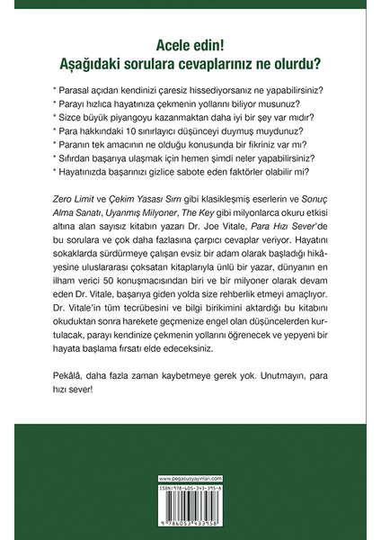 Para Hızı Sever! Stresten Başarıya: Parayı Hızla Hayatınıza Çekmenin 8 Kuralı - Joe Vitale