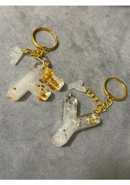 Epoksi Harf Anahtarlık F ve Y Harfi