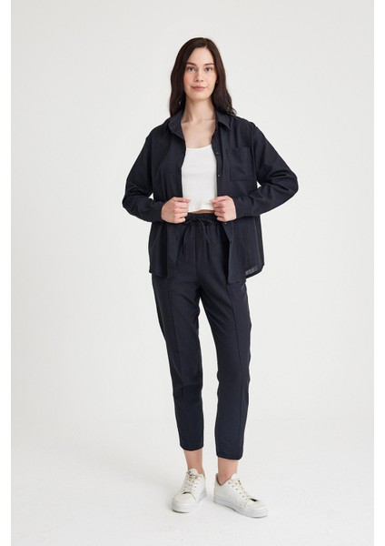 Keten Günlük Ikili Takım Elbise Pantolon Gömlek LN21SIYAHIA1 fiyatları