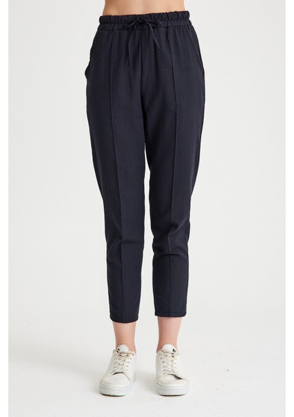 Keten Günlük Ikili Takım Elbise Pantolon Gömlek LN21SIYAHIA1