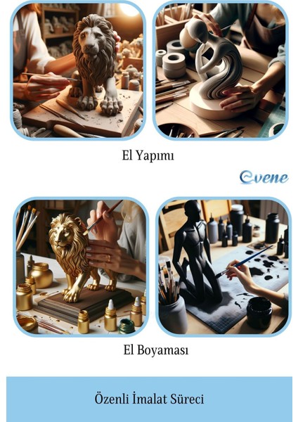 Biblo Dekoratif Obje Heykel Taçlı Aslan Biblo Dekoratif Süs Eşyası Altın Eskitme Renk Model 34 indirimleri