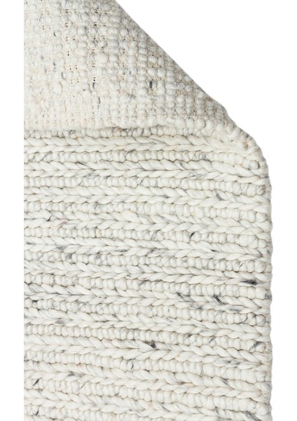 Jd 07 L.grey - Jade - Naturel Kazak Örgü Desenli El Dokuma Örgü Halı