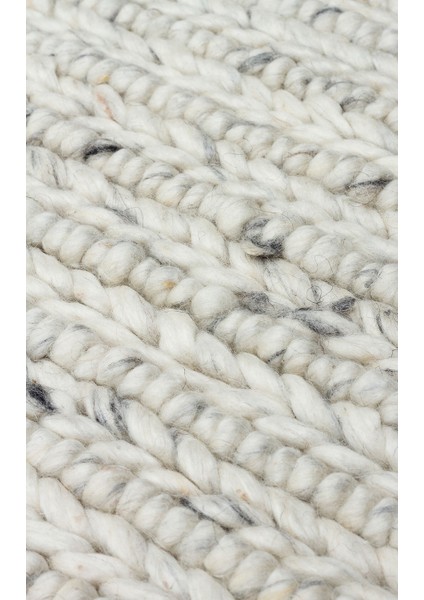 Jd 07 L.grey - Jade - Naturel Kazak Örgü Desenli El Dokuma Örgü Halı