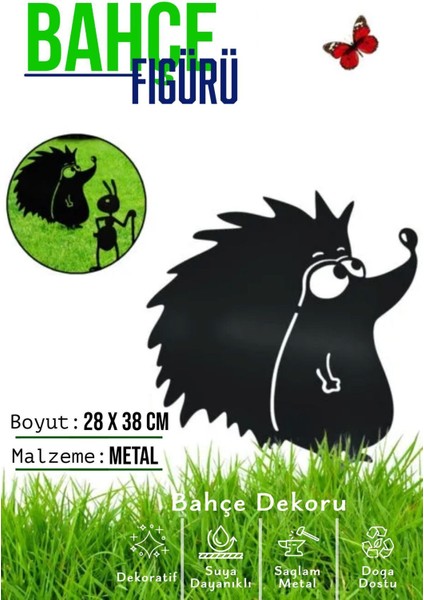 Dekoratif Metal Bahçe Süsü - Bahçe Dekorasyonu - Saksı Üstüne Heykel Figürü