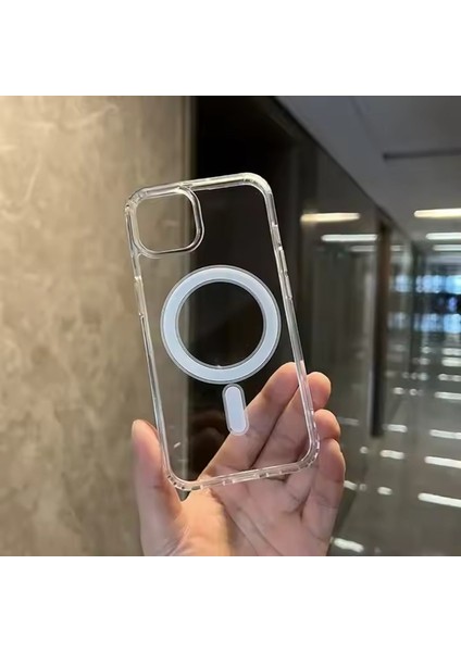 Apple iPhone 13 ve 14 Uyumlu Darbe Emici Koruyucu Magsafe Özellikli Şeffaf Silikon Kılıf