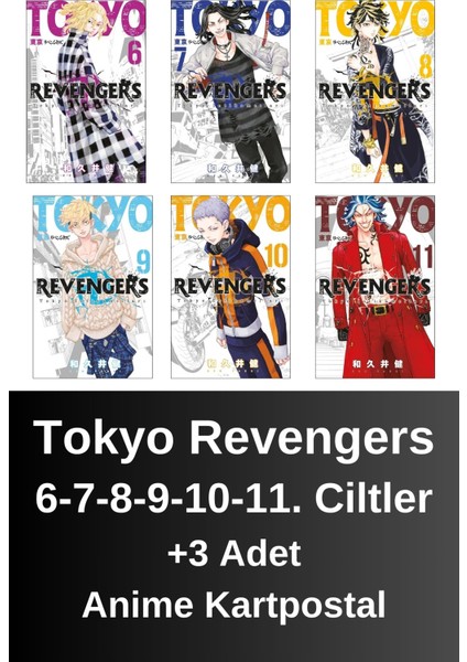 Tokyo Revengers 6. 7. 8. 9. 10. 11. Ciltler (6 Kitap) | Anime Kartpostallar - Ken Vakui