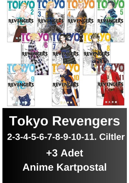 Tokyo Revengers 2. 3. 4. 5. 6. 7. 8. 9. 10. 11. Ciltler (10 Kitap) | Anime Kartpostallar - Ken Vakui