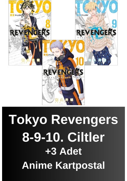 Tokyo Revengers 8. 9. 10. Ciltler (3 Kitap) | Anime Kartpostallar - Ken Vakui