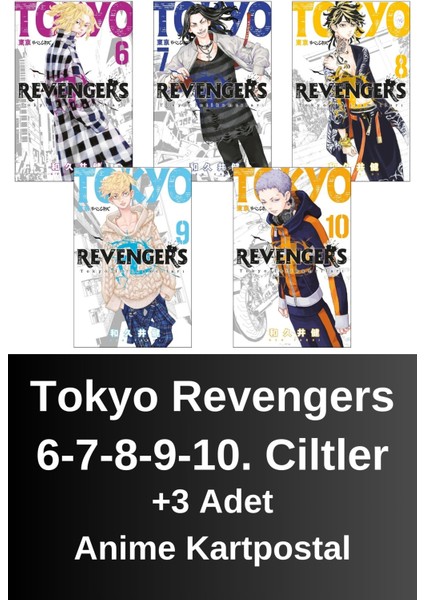 Tokyo Revengers 6. 7. 8. 9. 10. Ciltler (5 Kitap) | Anime Kartpostallar - Ken Vakui