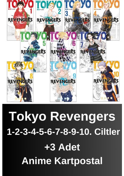 Tokyo Revengers 1. 2. 3. 4. 5. 6. 7. 8. 9. 10. Ciltler (10 Kitap) | Anime Kartpostallar - Ken Vakui