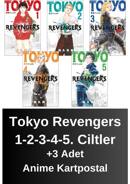 Tokyo Revengers 1. 2. 3. 4. 5. Ciltler (5 Kitap) | Anime Kartpostallar - Ken Vakui