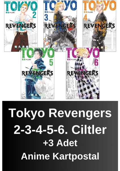 Tokyo Revengers 2. 3. 4. 5. 6. Ciltler (5 Kitap) | Anime Kartpostallar - Ken Vakui