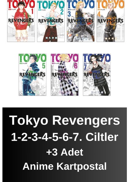 Tokyo Revengers 1. 2. 3. 4. 5. 6. 7. Ciltler (7 Kitap) | Anime Kartpostallar - Ken Vakui