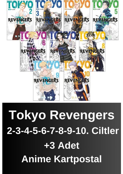 Tokyo Revengers 2. 3. 4. 5. 6. 7. 8. 9. 10. Ciltler (9 Kitap) | Anime Kartpostallar - Ken Vakui