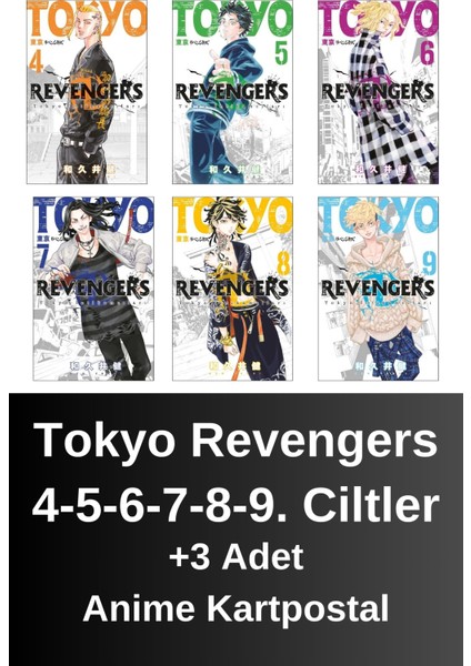 Tokyo Revengers 4. 5. 6. 7. 8. 9. Ciltler (6 Kitap) | Anime Kartpostallar - Ken Vakui