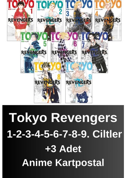 Tokyo Revengers 1. 2. 3. 4. 5. 6. 7. 8. 9. Ciltler (9 Kitap) | Anime Kartpostallar - Ken Vakui