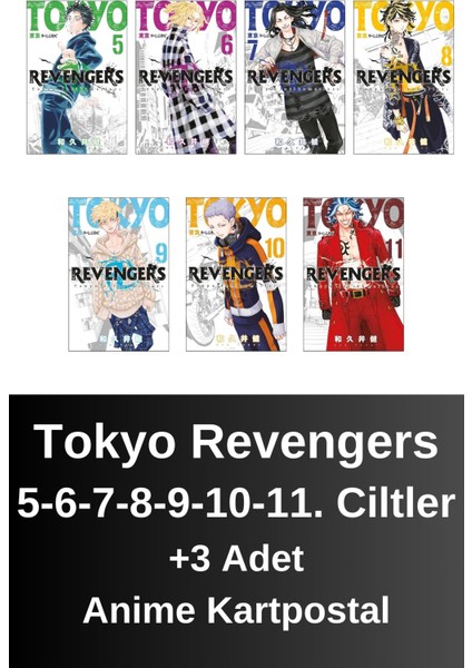 Tokyo Revengers 5. 6. 7. 8. 9. 10. 11. Ciltler (7 Kitap) | Anime Kartpostallar - Ken Vakui