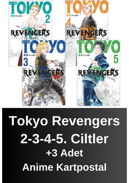 Tokyo Revengers 2. 3. 4. 5. Ciltler (4 Kitap) | Anime Kartpostallar - Ken Vakui