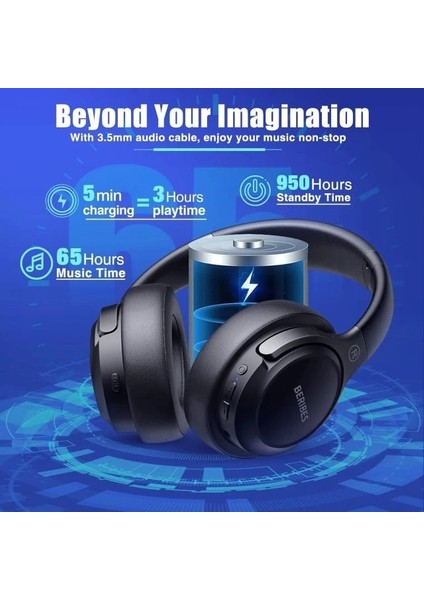 Berıbes Kulak Üstü Bluetooth Kulaklık Siyah fırsatları