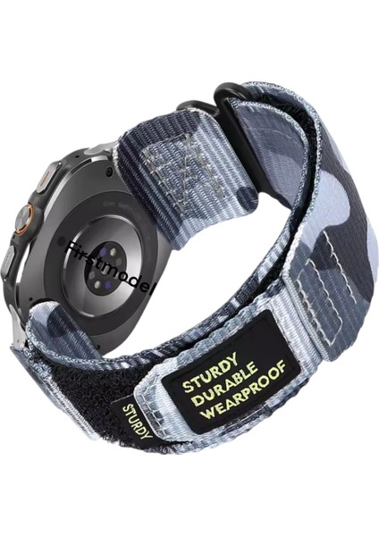 20 mm Universal Tüm Saat Modelleri ile Uyumlu Premium Cırtlı Bant Kordon Kamufaj Gri