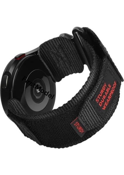 20 mm Universal Tüm Saat Modelleri ile Uyumlu Premium Cırtlı Bant Kordon Siyah