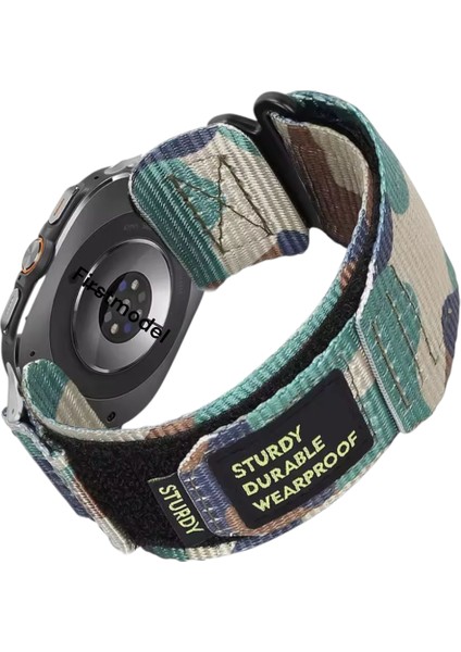 20 mm Universal Tüm Saat Modelleri ile Uyumlu Premium Cırtlı Bant Kordon Kamufaj Yeşil