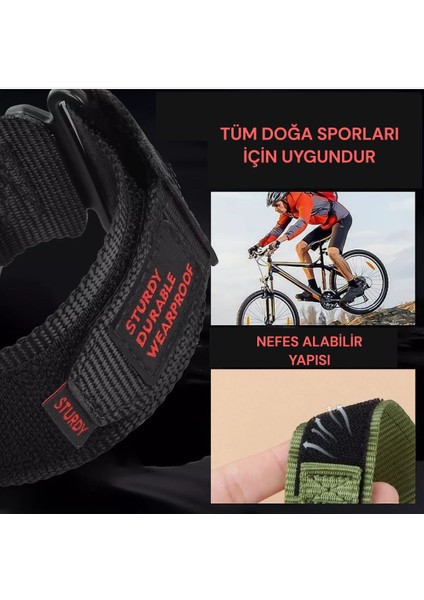 20 mm Universal Tüm Saat Modelleri ile Uyumlu Premium Cırtlı Bant Kordon Kamufaj Yeşil fiyatları