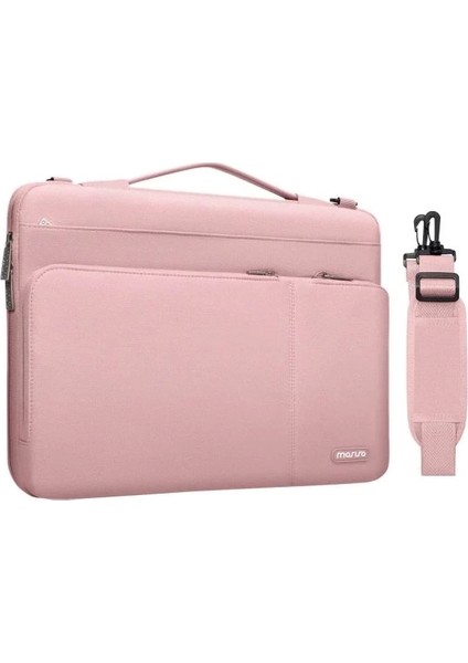 Mosıso 360 Koruyucu Laptop Omuz Çantası 16 Inch Pembe