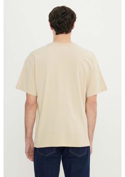 %100 Pamuk Oversize Fit Rahat Kesim Bisiklet Yaka Baskılı Tişört indirimleri